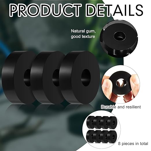 8 Pcs Rubber Isolation Pads Thick Rubber Washers 1.5 Inch OD 0.5 Inch ID 0.4'' - Image 3