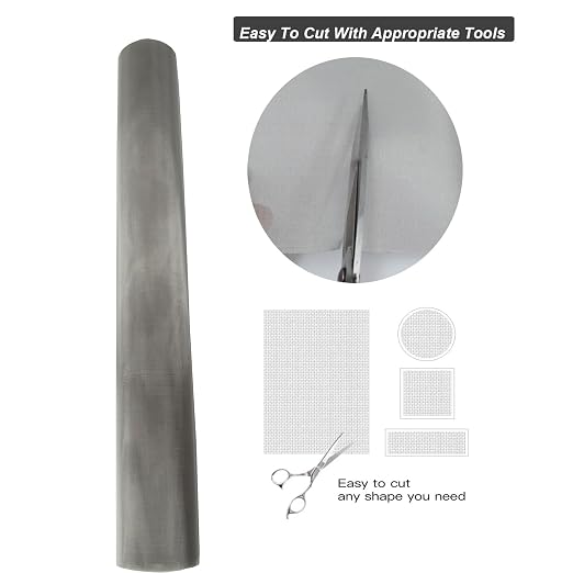 304 Stainless Steel Mesh 120Mesh, 15.7"x47.2" Metal Mesh Screen, Woven Fine - Image 4
