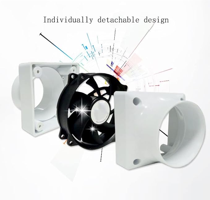 Inline Extractor Duct Fan with Speed Controller 3 Inch/75mm Air Diffuser - Image 3