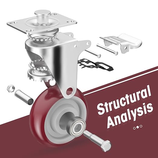 4" Heavy Duty Plate Casters - Image 3