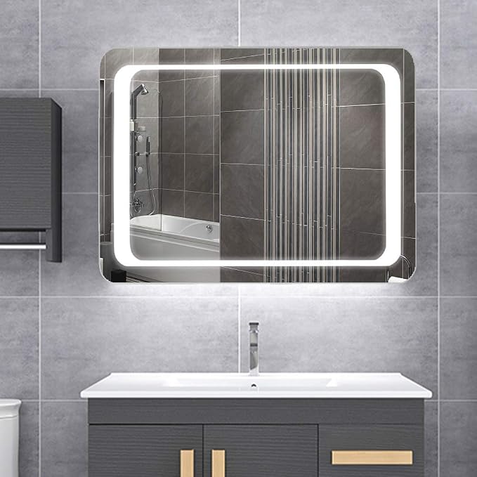LED Bathroom Mirror with Lights Sensor Switch Illuminated Bathroom Mirror with - Image 2
