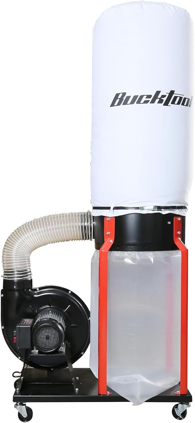 Bucktool 1.5HP Portable Dust Collector, 1100 CFM Workshop Dust Extraction by BUCKTOOL