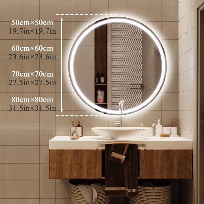 LTSRLL Frameless Illuminated LED Bathroom Wall Mirror - Image 2
