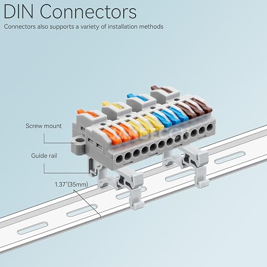 4pcs DIN Rail Terminal Blocks, DIY Splicing Wire Connectors - Image 3