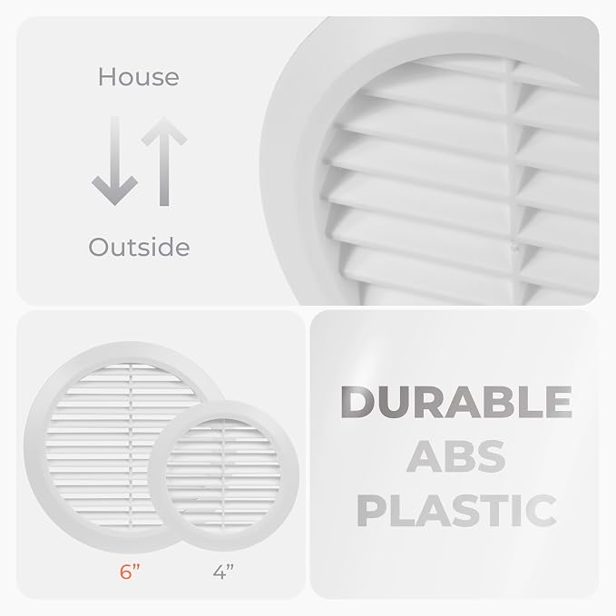 6" Inch White Round Air Vent Cover - Image 4