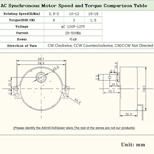 1 Piece 4 Sizes AC 100V-127V 4W 50/60Hz Synchronous Motor - Image 6