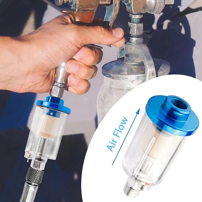 3 Pcs Compressed Air Filter Water Oil Separator, 1/4 Inch NPT Inlet and Outlet - Image 6