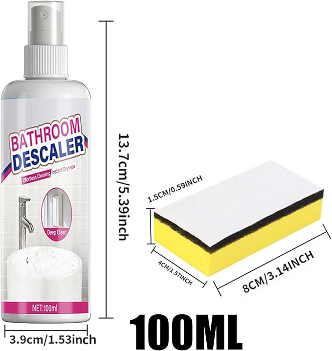 Bathroom Descaler, Cleaning Foam, Content: About 100ml/sponge, Toilet Cleaner, Stain Remover, Bowl Agent, For Kitchen Sink, Bathtub Glass, Faucets Shower Heads