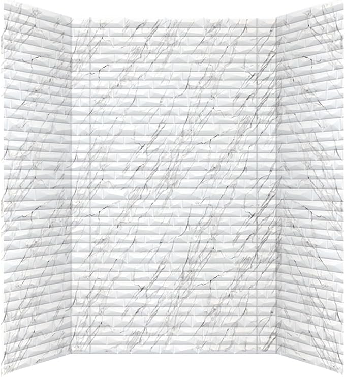 From Plain To Beautiful In Hours 133-640-VISTA-KIT Vista Tub and Shower Wall Panels Surround (Covers/ 96 sq. ft.), Marble, 1 Piece
