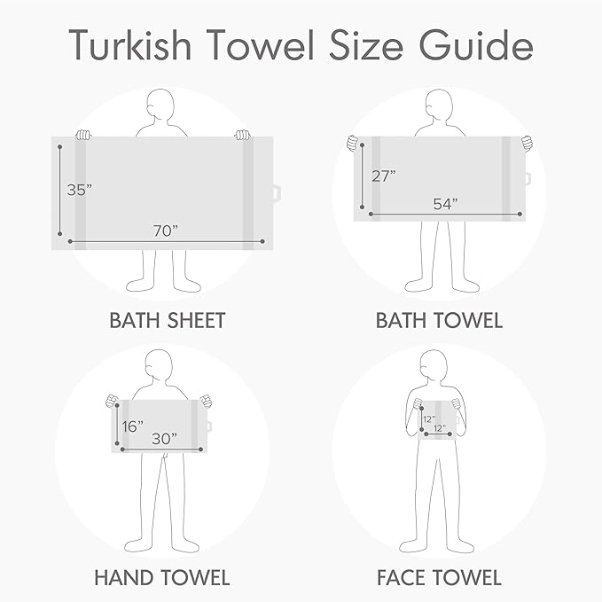 Comfort Spaces Turkish Bathroom Towel Set 6 Piece Luxury Bath Towel Set 2 Hand Towel for Bathroom 2 Washcloth 2 Large Bath Towel Sets Long Staple Soft Quick Dry Towel Set Light Grey