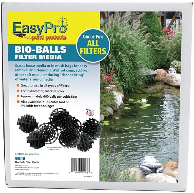 EasyPro BB15 Bio-Balls | 1 Cubic Ft. | Plastic Filter Media by EasyProPondProducts