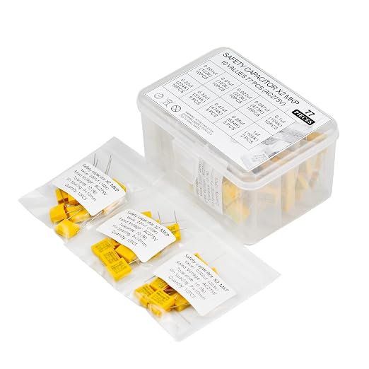 10 Values 77 PCS Polypropylene Safety Capacitors DIP 275VAC X2 MKP Assorted Kit - Image 6