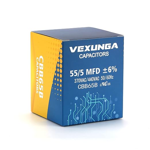 VEXUNGA 55/5 uF 55+5 MFD 370VAC or 440VAC Dual Run Start Round A/C Capacitor - Image 5