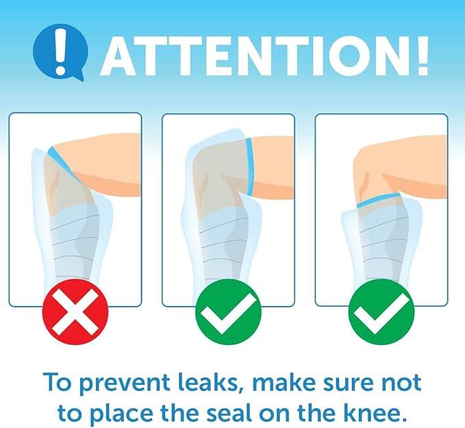 100% Waterproof Cast Covers for Shower Leg - 2pk - Tight Seal - Reusable Adult Half Leg Cast Protectors - Knee, Ankle, Foot - After Surgery Bandage and Dressing Cast Bag for Wounds and Burns
