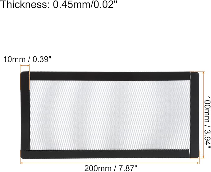 MECCANIXITY 3PCS PC Dust Filter, 200x100mm Magnetic Frame PVC Computer Case - Image 2