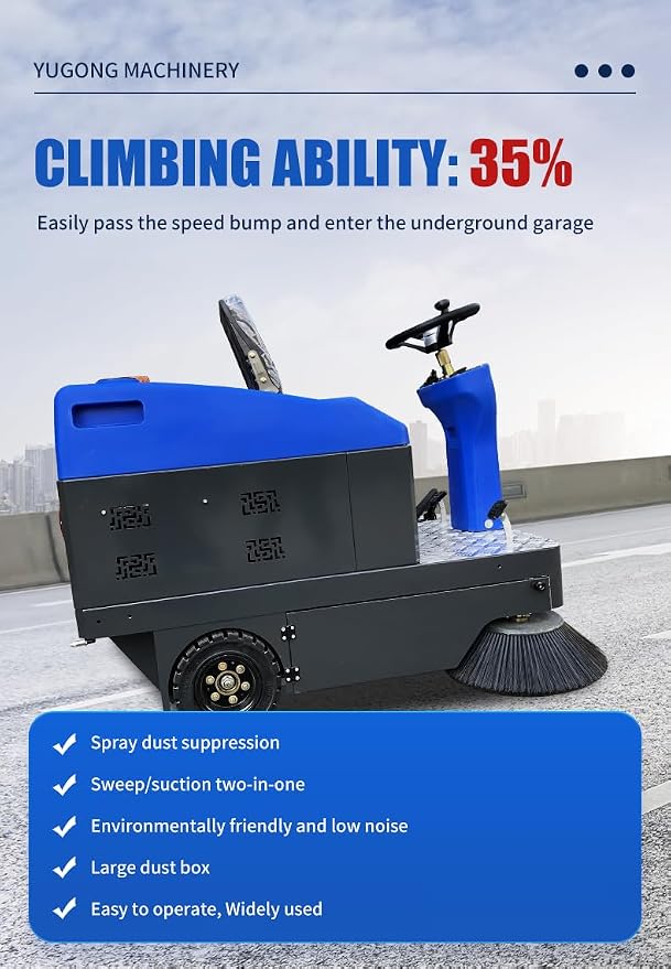 Electric Road Sweeper, Industrial Plant Sweeper, Heavy-Duty Floor Cleaner - Image 5
