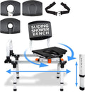 ShowerGlyde SG3 - FSA HSA Eligible | Sliding Transfer Bench for Tight Spaces, Swivel Seat, Grab Bar, and Height Adjustable - Ideal Sliding Shower Chair for Compact Bathrooms