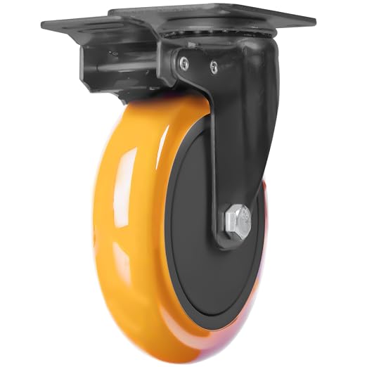 Finnhomy 5 Inch Caster Wheels Set of 4 Heavy Duty Plate Swivel Casters - Image 8