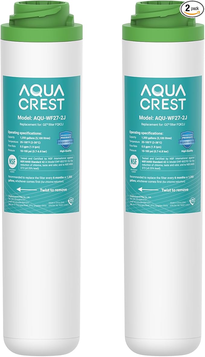AQUA CREST FQK2J Under Sink Water Filter, Replacement by AQUACREST