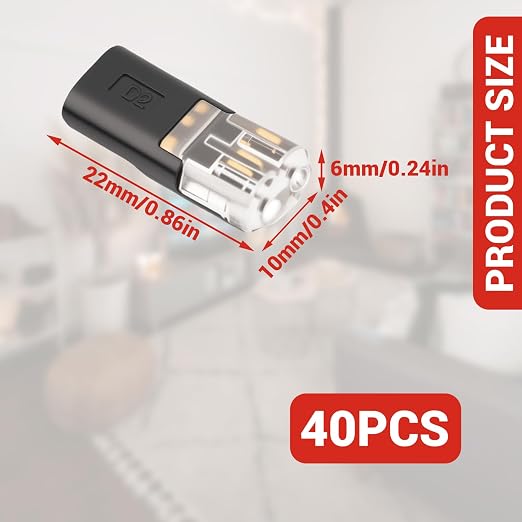 40 Pcs Low Voltage Double Wire Plug in Connector 2 Pin Quick Locking Buckle - Image 2