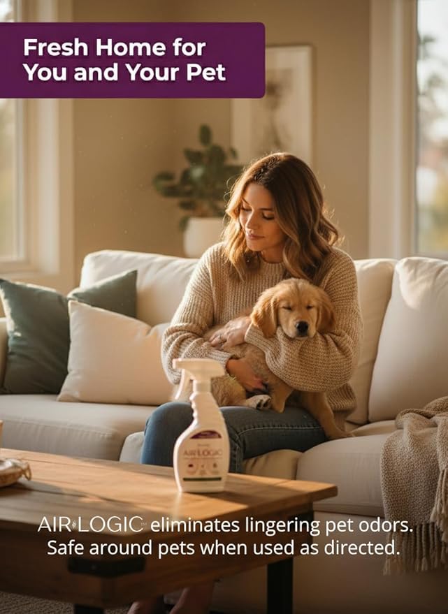 Dual-Action Odor Eliminator Spray 32 Fl Oz, Plant-Based Instant Knockdown & Enzymatic Deodorizer for Home, Neutralizes 16 Odor Sources, Bleach-Free, Fabric & Surface Safe, Lavender Lemon