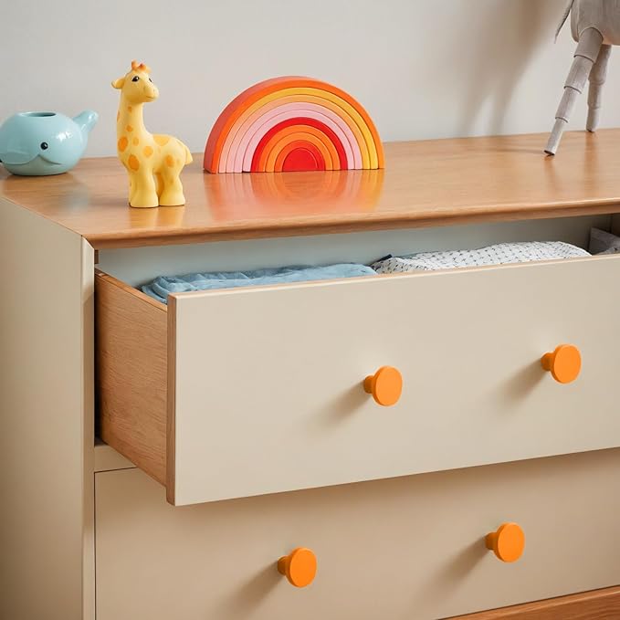 Ravinte 1 Pack Cabinet Knobs Orange Kitchen Cabinet Knobs Round Dresser Drawer Pulls Closet Door Pulls 1-1/5 Inch