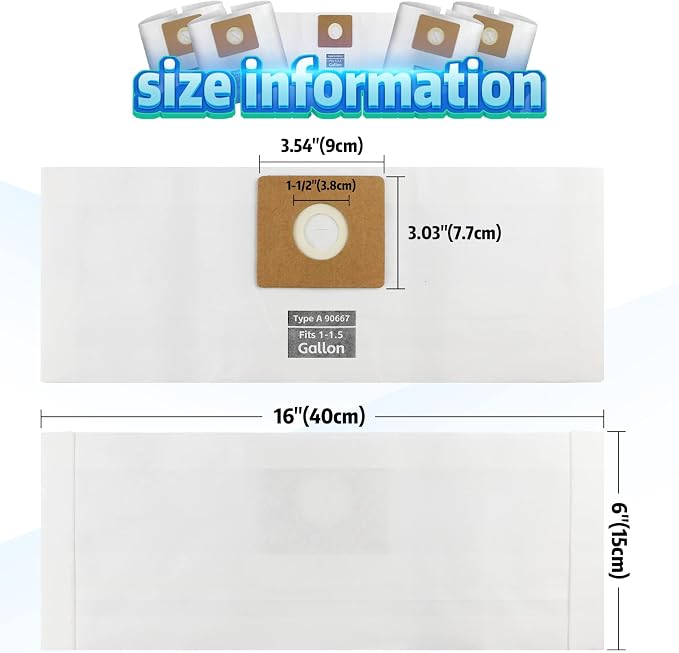 Micro Shop Vac Bags 1-1.5 Gallon by ALYYDBG, Type A - Image 3