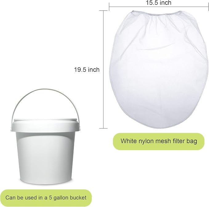 Paint Strainer Bags White Fine Mesh Filters Bag Bucket Elastic Opening Strainer - Image 3