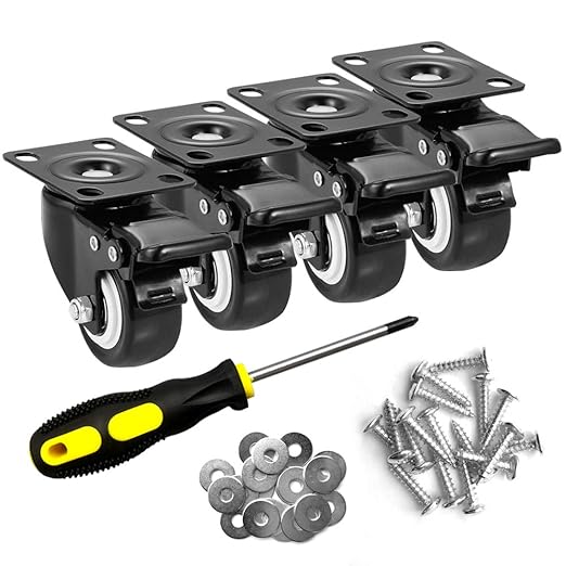 2" Caster Wheels Set of 4, Heavy Duty Casters by ASHGOOB