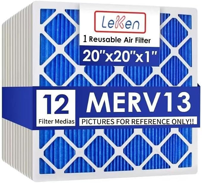 LEKEN 20x20x1 AC Furnace HVAC Filter Reusable Electrostatic Filters MERV 13 by LEKEN