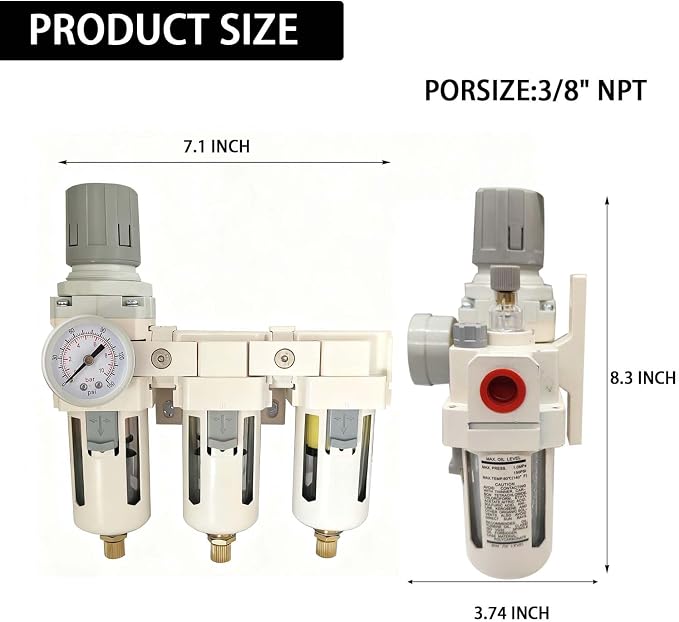 YSIL 3/8''NPT 3 Stage Filter and Regulator - Image 4