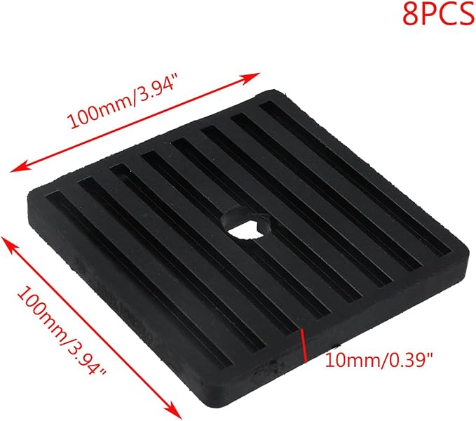 MY MIRONEY 8PCS 3.94” Square Rubber Anti-Vibration Isolator Pads, Air - Image 2