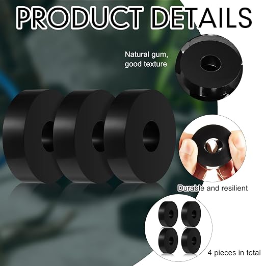 4 Pcs Rubber Isolation Pads Thick Rubber Washers 1.5 Inch OD 0.5 Inch ID 0.4'' - Image 3