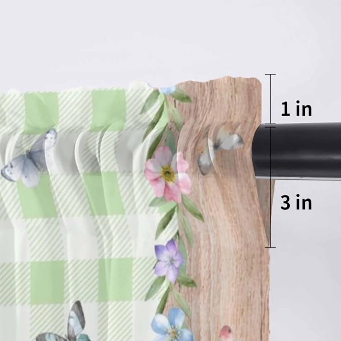 Easter Sheer Valances for Windows 54"x18", Light Filtering Kitchen Curtains - Image 7