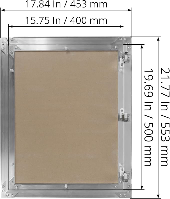 16" x 20" Inch Aluminum Drywall Access Panel - Service Shaft Door - Plumbing, Electricity, Heating, Alarm Wall Inspection hatch for Drywall - Bathroom Service Access Hole Cover