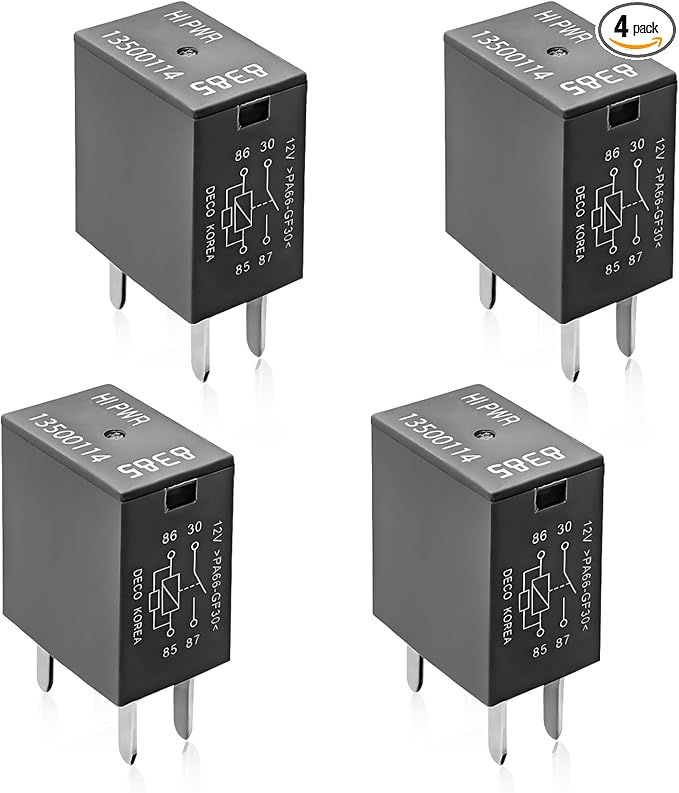 4 PCS Car Air Conditioning Relay, 13500114/8385 12VDC 40A Standard Starter Relay by Unknown