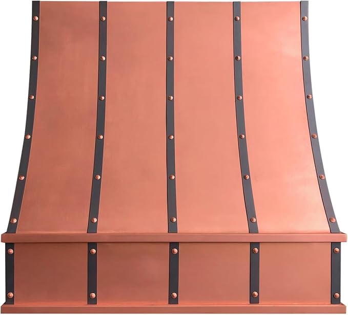 CT Copper Tailor Sloped Copper Vent Hood Island Mount, 610 CFM Exhaust Fan by CTCopperTailor