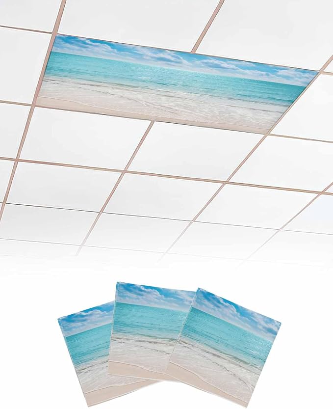 Ocean 3 Pcs Fluorescent Light Covers, 4 x 2 Ft by Gsypo