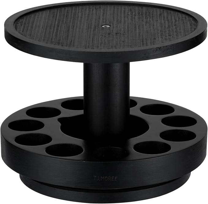 TJ.MOREE Bamboo Essential Oil Organizer 2-Tier Carousel Holder, Fits 5 ml to 30 - Image 8