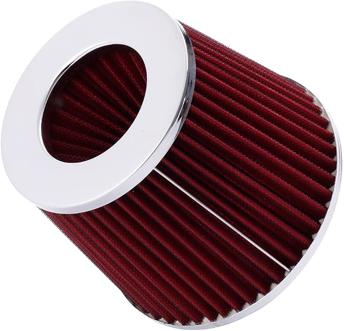 ID4" High Flow Inlet Cold Air Intake Cone Air Filter Replacement Clamp-On Round - Image 2