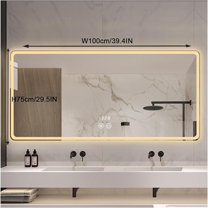 Smart Lighted Bathroom Mirror for Wall，Bathroom Mirror - Image 2