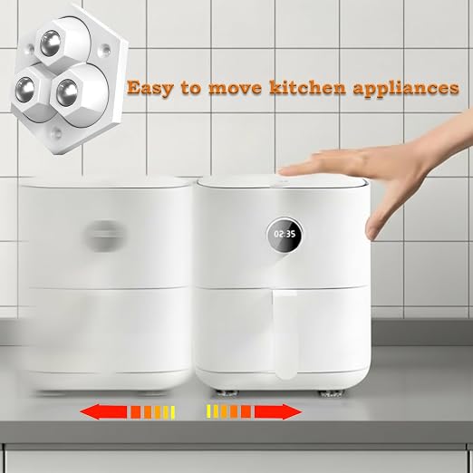 8 Pack Appliance Sliders for Kitchen Appliances, Self Adhesive Mini Caster - Image 2