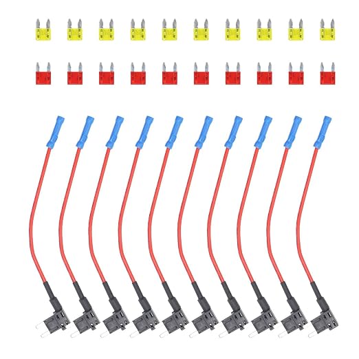 FT2-10 10 Pack 12V Car Add-a-Circuit Fuse Tap Adapter Mini ATS Blade Automotive by Unifizz