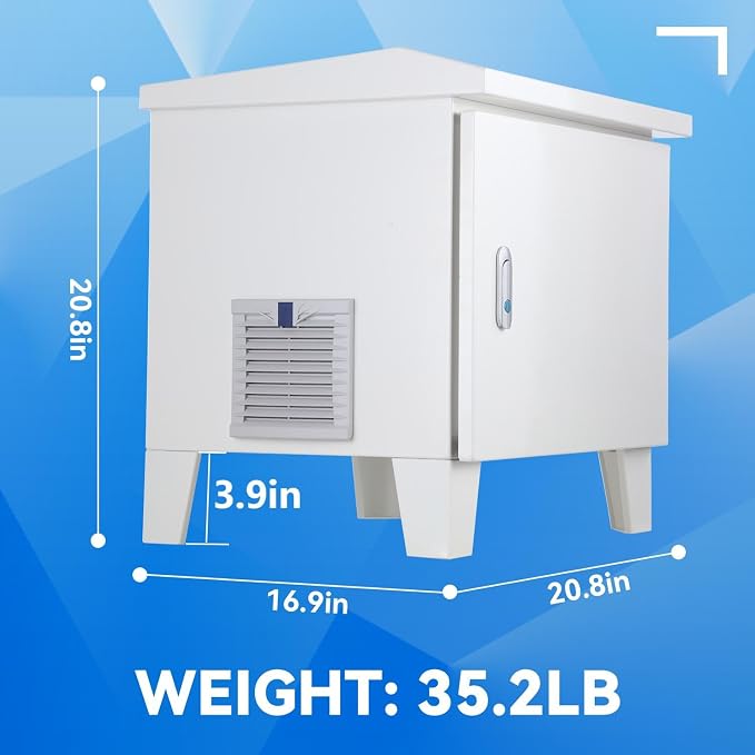Pond Aerator Weatherproof Outdoor Cabinet, 20.8”×16.9”×20.8” - Image 2