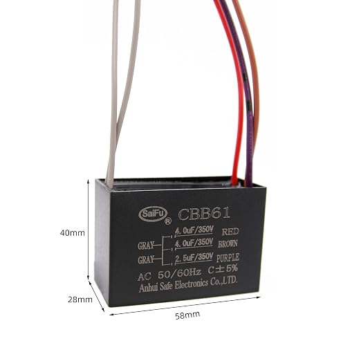 CBB61 Capacitor 4uf+4uf+2.5uf 350V AC Ceiling Fan 5 Wire 50/60Hz - Image 2