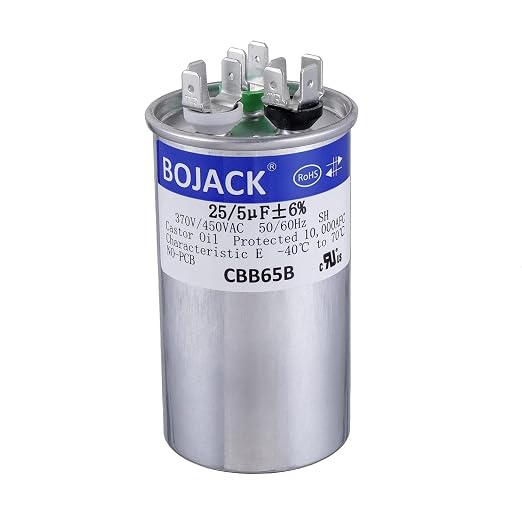 BOJACK 25+5 uF 25/5 MFD ±6% 370/450 V AC CBB65 Dual Run Circular Start Capacitor by BOJACK