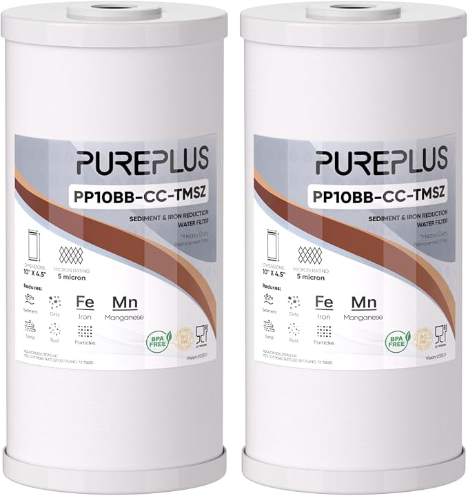 PUREPLUS 10" x 4.5" Whole House Iron Reducing Sediment Filter Compound by PUREPLUS