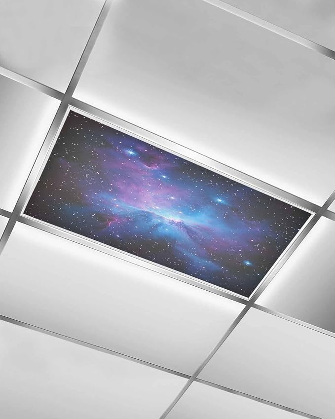 Yukro 1 Pack Starry Sky Fluorescent Light Covers Dark Blue and Purple Space by Unknown