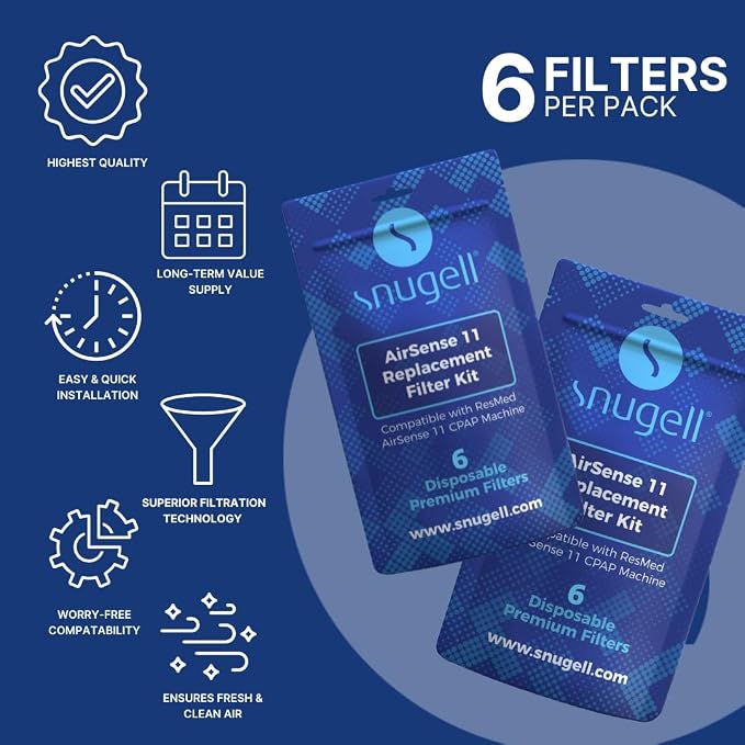 Snugell Disposable AirSense 11 CPAP Filters – 6-Pack– Designed - Image 2