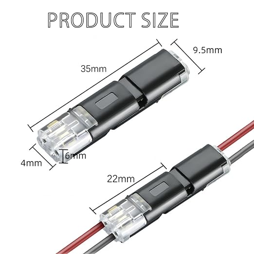 50 Pack Low Voltage Wire Connector, Led Strip Lights Double Wire Plug-in Led - Image 3